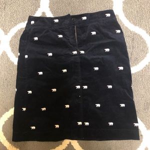 Talbots Suede Skirt with Polar Bear Embroidery